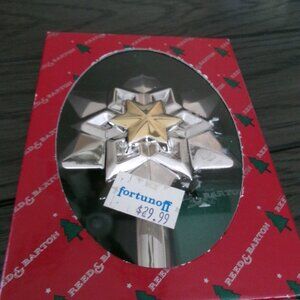 RARE Reed & Barton Silverplate 2 TONED Star Ornament Silver & Gold New In Box